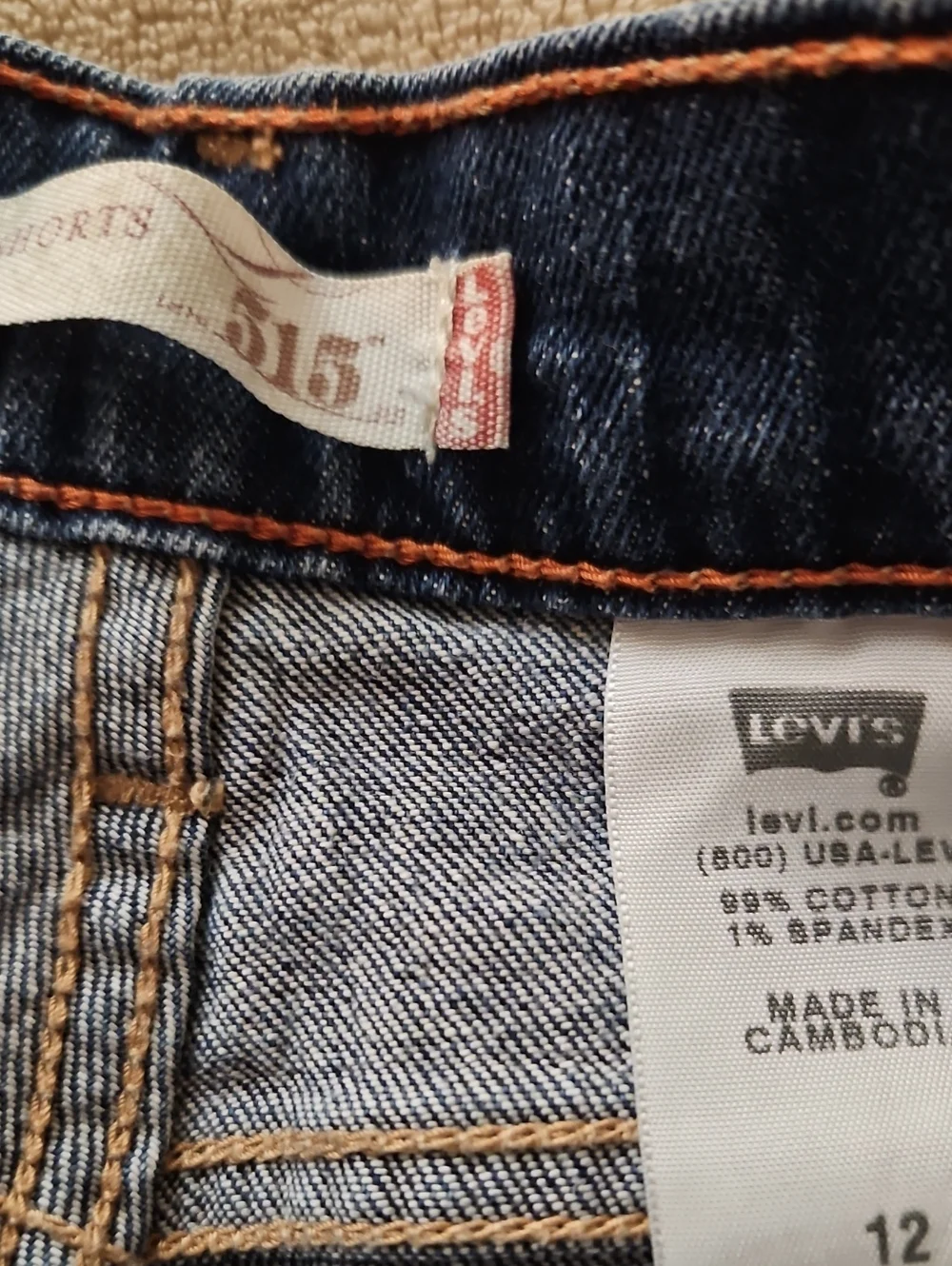 Classic Dark Wash Denim Shorts - Blue LEVIS 515